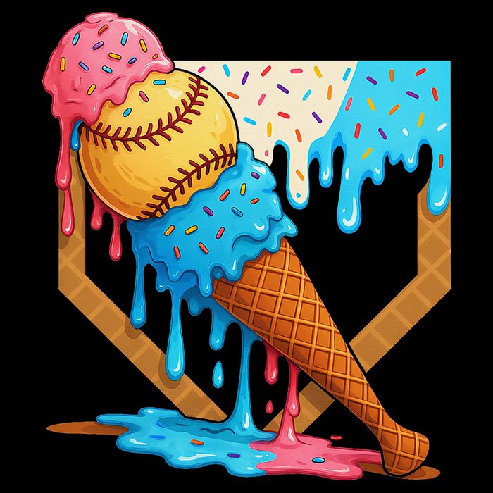 Baseball Sister Brother Drip Ice Cream Baseball Game Day 16 in Basic Backpack