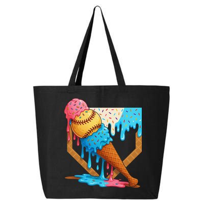 Baseball Sister Brother Drip Ice Cream Baseball Game Day 25L Jumbo Tote