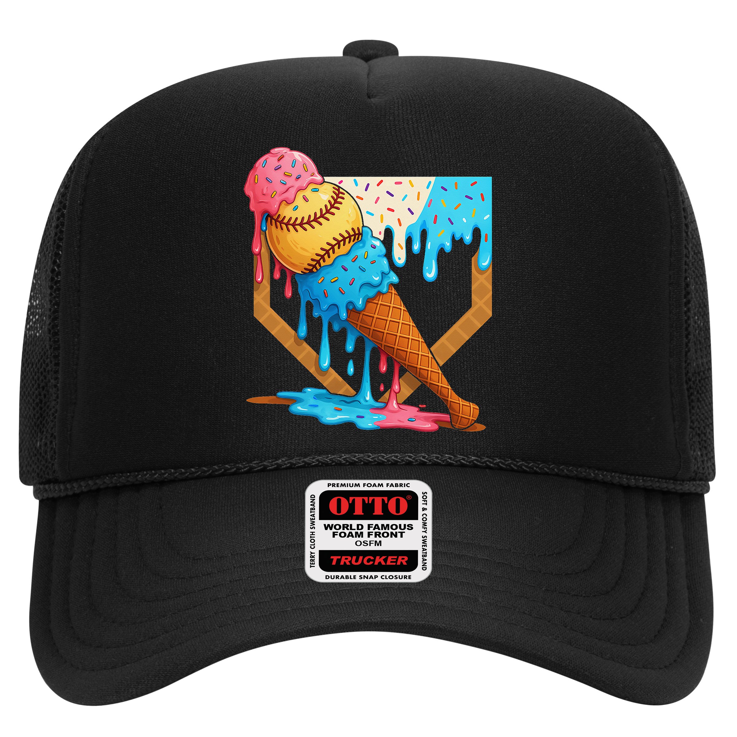 Baseball Sister Brother Drip Ice Cream Baseball Game Day Hat