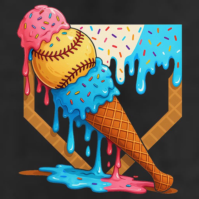 Baseball Sister Brother Drip Ice Cream Baseball Game Day Hat
