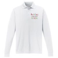 Baking Spirits Bright Christmas Baking Holiday Season Performance Long Sleeve Polo