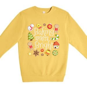 Baking Spirits Bright Christmas Gingerbread Lover Xmas Party Cute Gift Premium Crewneck Sweatshirt