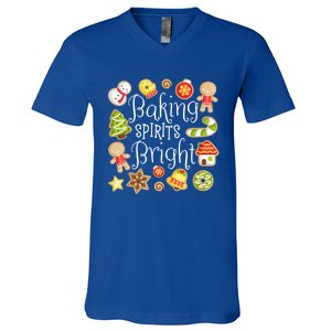 Baking Spirits Bright Christmas Gingerbread Lover Xmas Party Cute Gift V-Neck T-Shirt