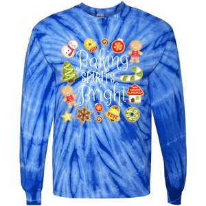 Baking Spirits Bright Christmas Gingerbread Lover Xmas Party Cute Gift Tie-Dye Long Sleeve Shirt