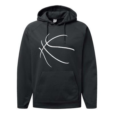 Basketball Silhouette Bball Player Coach Sports Baller Gift Performance Fleece Hoodie