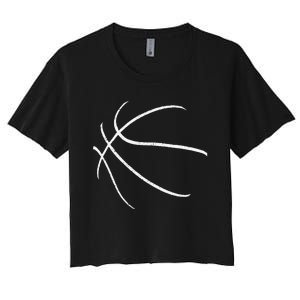 Basketball Silhouette Bball Player Coach Sports Baller Gift Women's Crop Top Tee