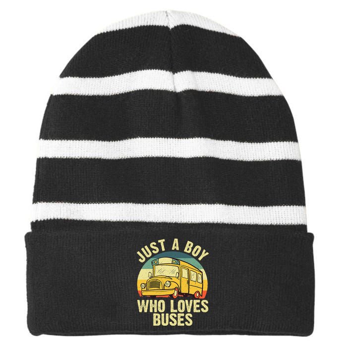 Best School Bus For Kids Yellow Bus Lover Buses Striped Beanie with Solid Band