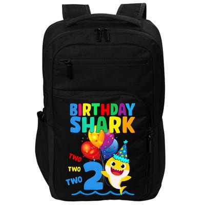 Birthday Shark Baby For 2 Year Old Boy In Blue Two Two Impact Tech Backpack