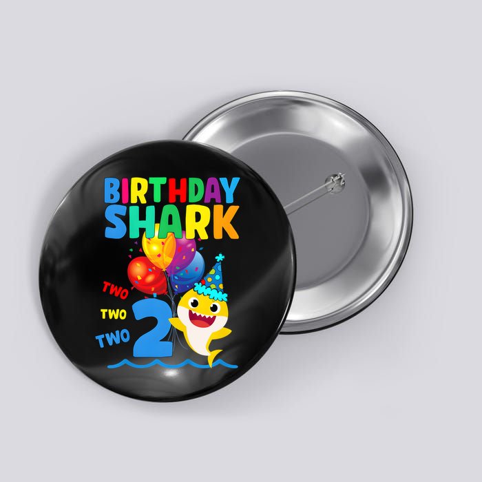 Birthday Shark Baby For 2 Year Old Boy In Blue Two Two Button