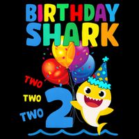 Birthday Shark Baby For 2 Year Old Boy In Blue Two Two Button