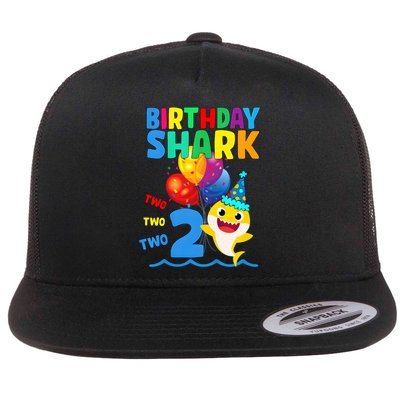 Birthday Shark Baby For 2 Year Old Boy In Blue Two Two Flatbill Hat