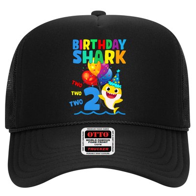 Birthday Shark Baby For 2 Year Old Boy In Blue Two Two Trucker Hat