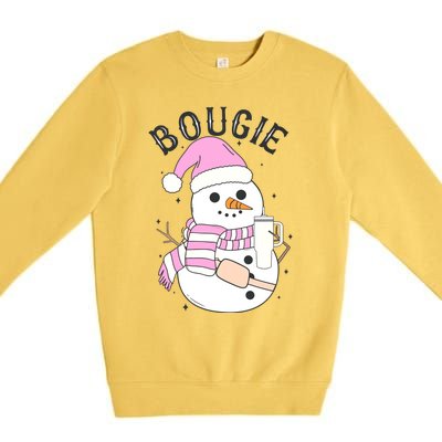 Boojee Snowman Bougie Snowman Stanley Premium Crewneck Sweatshirt