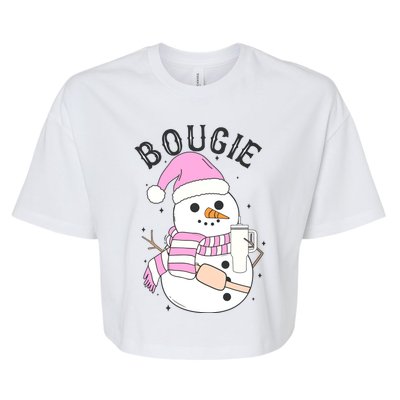 Boojee Snowman Bougie Snowman Stanley Bella+Canvas Jersey Crop Tee