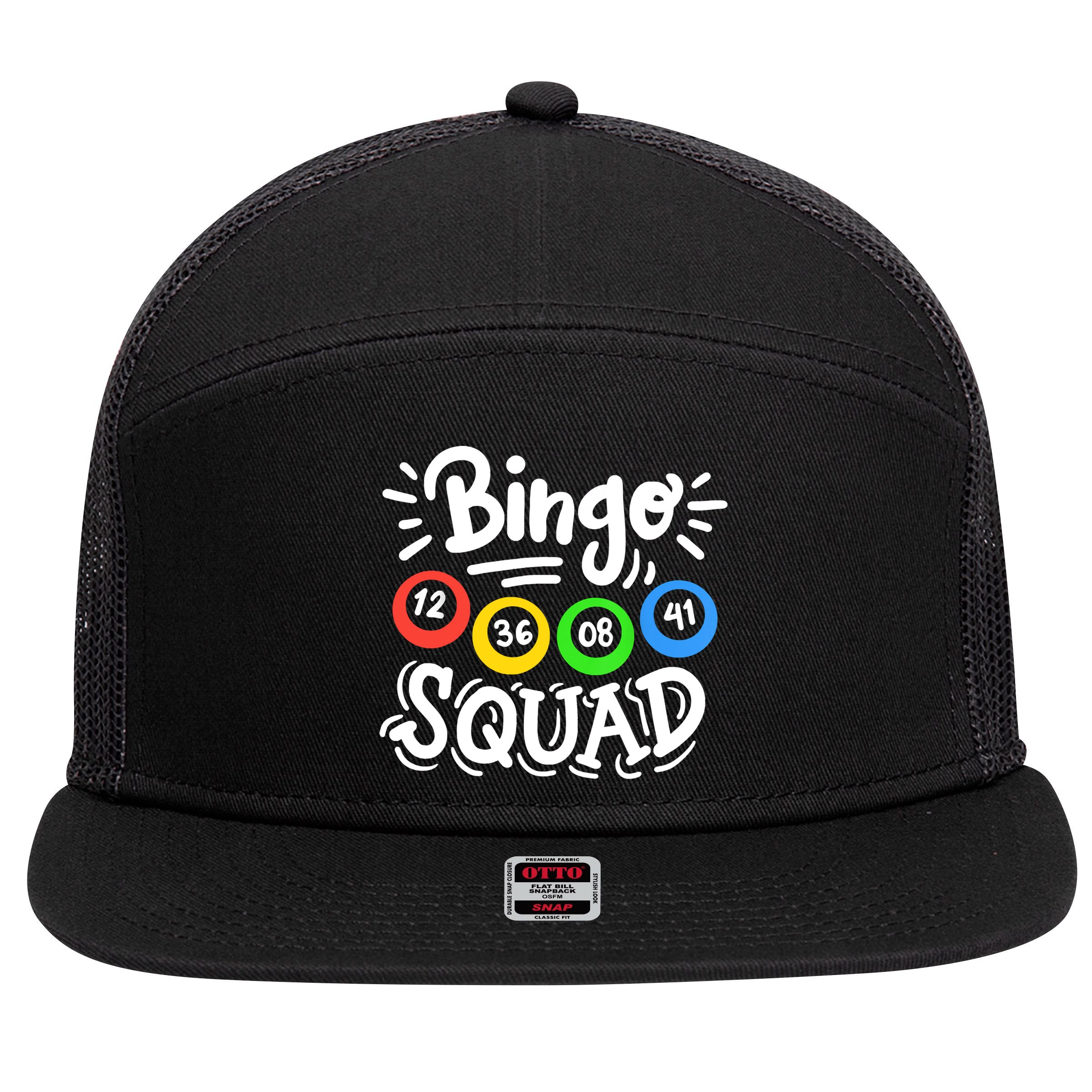Bingo Squad 7 Panel Mesh Trucker Snapback Hat