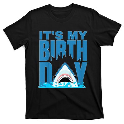 Blue Shark Birthday Shark Bite Its My Birthday T-Shirt