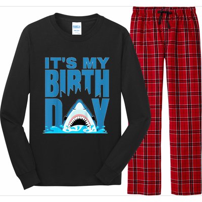 Blue Shark Birthday Shark Bite Its My Birthday Long Sleeve Pajama Set