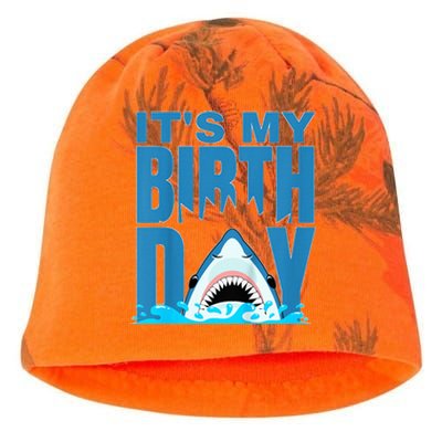 Blue Shark Birthday Shark Bite Its My Birthday Kati - Camo Knit Beanie