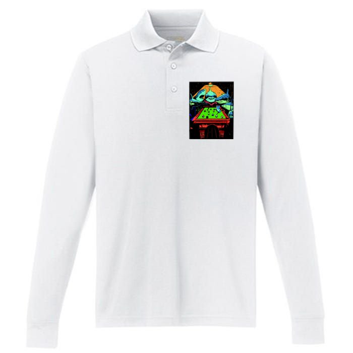 Billard Sharks Performance Long Sleeve Polo