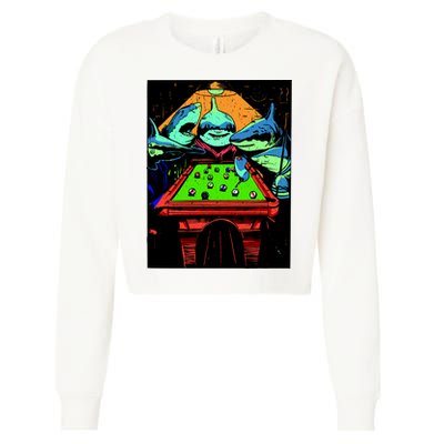 Billard Sharks Cropped Pullover Crew