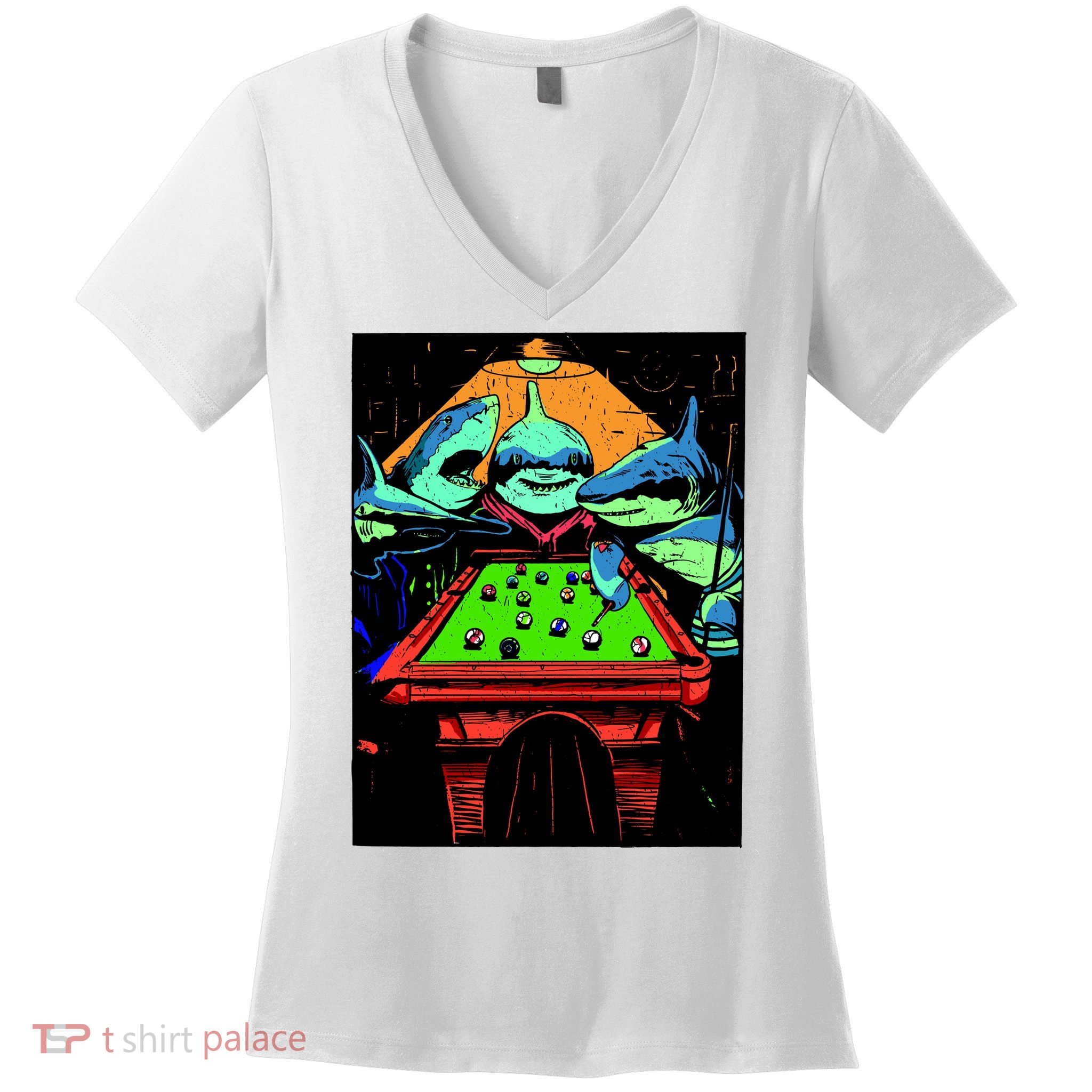 Billard Sharks Women's V-Neck T-Shirt