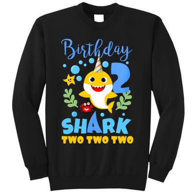 Birthday Shark Baby For 2 Year Old Boy In Blue Two Sweatshirt