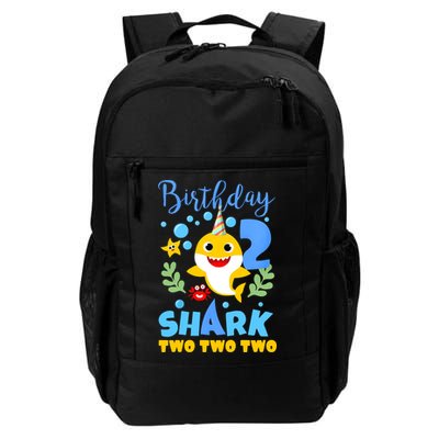 Birthday Shark Baby For 2 Year Old Boy In Blue Two Backpack