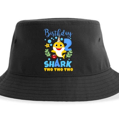 Birthday Shark Baby For 2 Year Old Boy In Blue Two Sustainable Bucket Hat