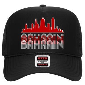 Bahrain Skyline High Crown Mesh Back Trucker Hat