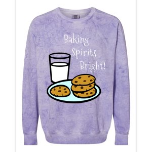 Baking Spirits Bright! Cookies And Milk Image Gift Colorblast Crewneck Sweatshirt