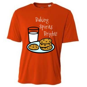 Baking Spirits Bright! Cookies And Milk Image Gift Cooling Performance Crew T-Shirt