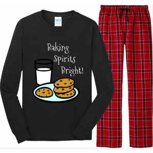 Baking Spirits Bright! Cookies And Milk Image Gift Long Sleeve Pajama Set