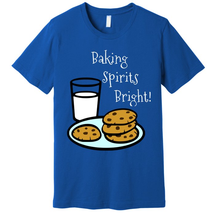 Baking Spirits Bright! Cookies And Milk Image Gift Premium T-Shirt