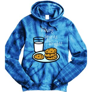 Baking Spirits Bright! Cookies And Milk Image Gift Tie Dye Hoodie