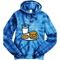 Baking Spirits Bright! Cookies And Milk Image Gift Tie Dye Hoodie