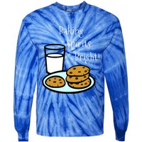 Baking Spirits Bright! Cookies And Milk Image Gift Tie-Dye Long Sleeve Shirt