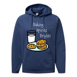 Baking Spirits Bright! Cookies And Milk Image Gift Performance Fleece Hoodie