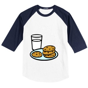 Baking Spirits Bright! Cookies And Milk Image Gift Baseball Sleeve Shirt