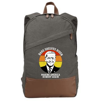 Bare Shelves Biden Making America Hungry Again Cotton Canvas Backpack