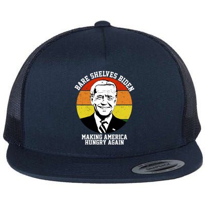 Bare Shelves Biden Making America Hungry Again Flat Bill Trucker Hat