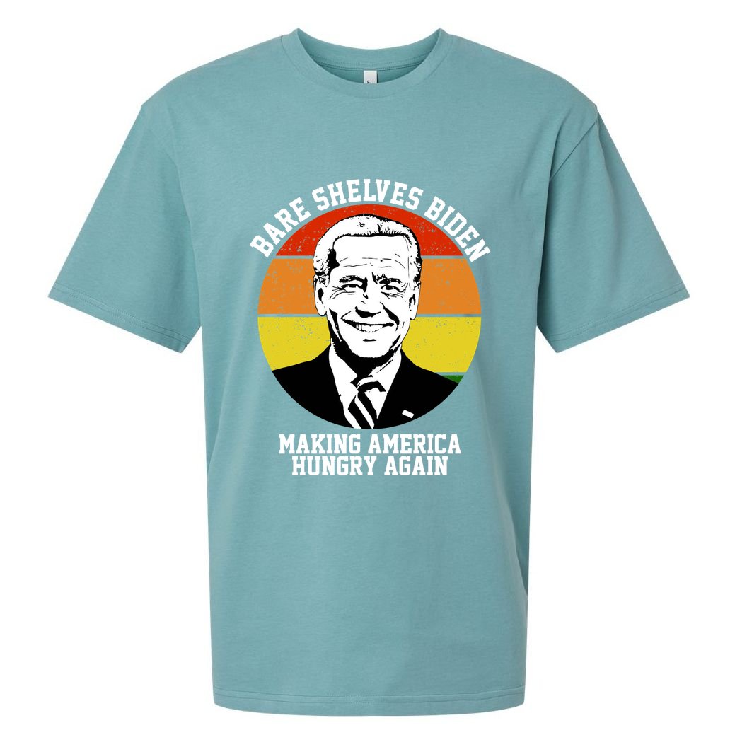 Bare Shelves Biden Making America Hungry Again Sueded Cloud Jersey T-Shirt