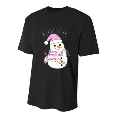 Boojee Snowman Bougie Snowman Stanley Youth Performance Sprint T-Shirt