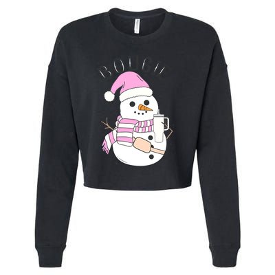 Boojee Snowman Bougie Snowman Stanley Cropped Pullover Crew