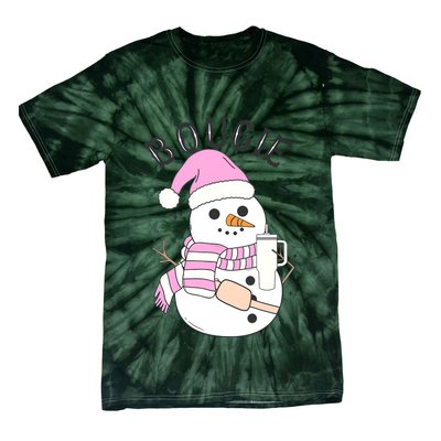 Boojee Snowman Bougie Snowman Stanley Tie-Dye T-Shirt