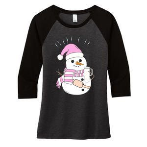 Boojee Snowman Bougie Snowman Stanley Women's Tri-Blend 3/4-Sleeve Raglan Shirt