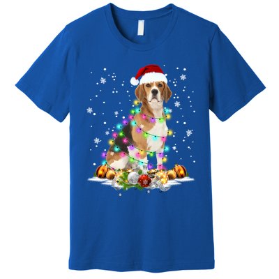 Beagle Santa Christmas Tree Lights Xmas Funny Gift Premium T-Shirt