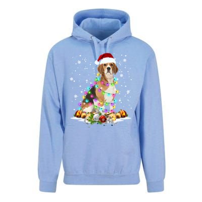 Beagle Santa Christmas Tree Lights Xmas Funny Gift Unisex Surf Hoodie