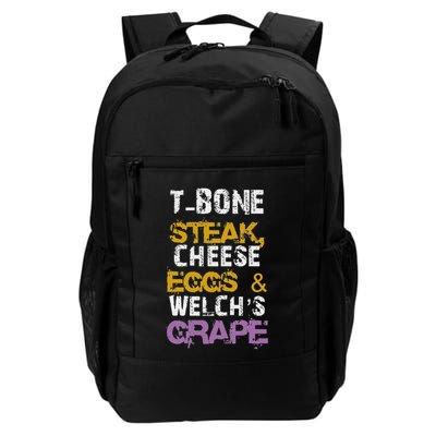 Bone Steak Cheese Eggs WelchS Grape Funny Sarcasm Daily Commute Backpack