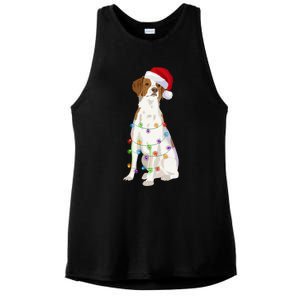 Brittany Spaniel Christmas Lights Xmas Dog Lover Cool Gift Ladies PosiCharge Tri-Blend Wicking Tank