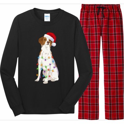 Brittany Spaniel Christmas Lights Xmas Dog Lover Cool Gift Long Sleeve Pajama Set